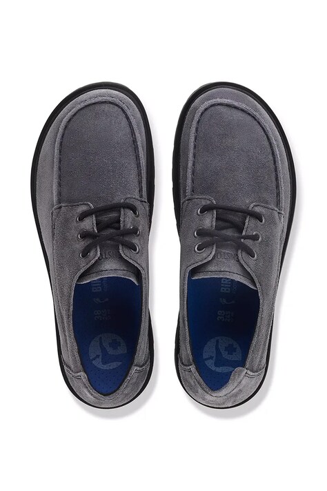 Birkenstock напівчеревики замшеві Highwood Moc Lace Suede Leather — AW26-OBUZZC, сірий — фото 5