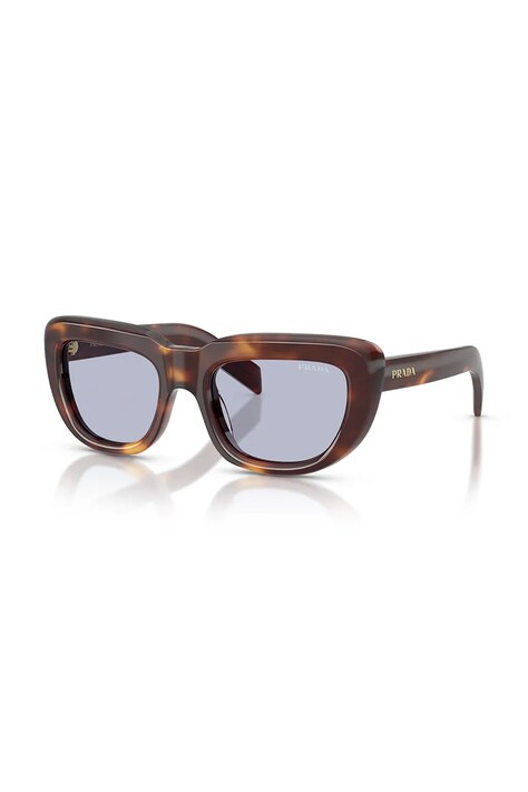 Prada Okulary przeciwsłoneczne kocie oczy damskie brązowe 0PR.D07S