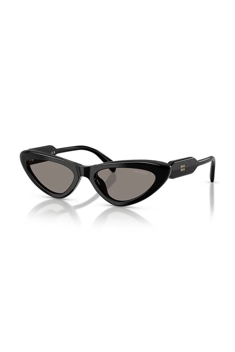 Miu Miu Okulary przeciwsłoneczne kocie oczy damskie czarne 0MU.B11SU