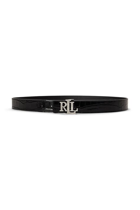 Lauren Ralph Lauren Pasek dwustronny damski skórzany czarny 412P18557