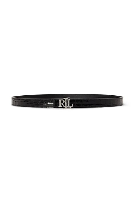 Lauren Ralph Lauren Pasek dwustronny damski skórzany czarny 412P18556