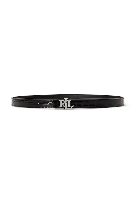 Lauren Ralph Lauren Pasek dwustronny damski skórzany czarny 412P18556