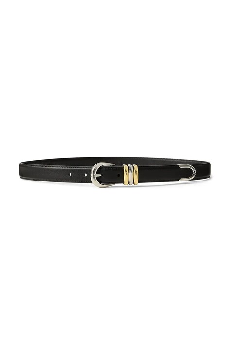 Lauren Ralph Lauren Pasek damski skórzany czarny 412P16763
