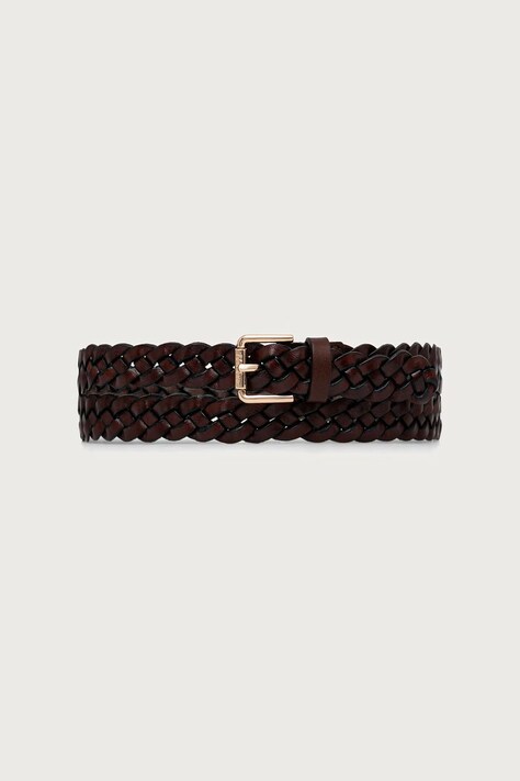 Max Mara pasek pleciony skórzany damski pomarańczowy 2624506042600