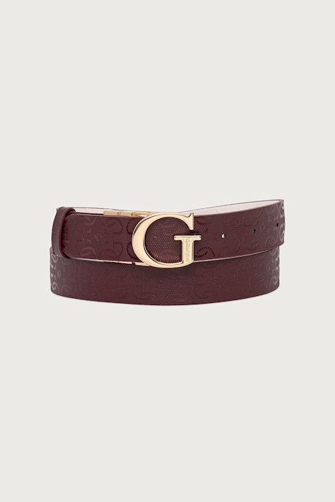 Guess Pasek damski TAMARA bordowy BW9503 P6430