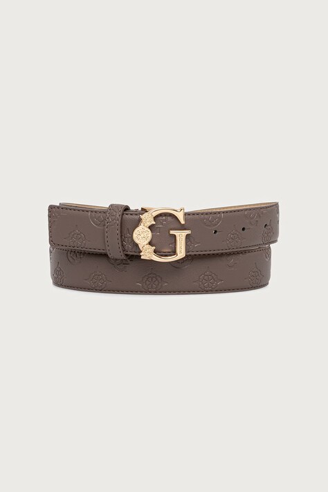 Guess Pasek damski z imitacji skóry CARMELLA beżowy BW9501 P6430