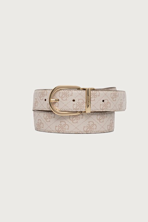 Guess Pasek dwustronny damski YVONNE beżowy BW9492 P6435