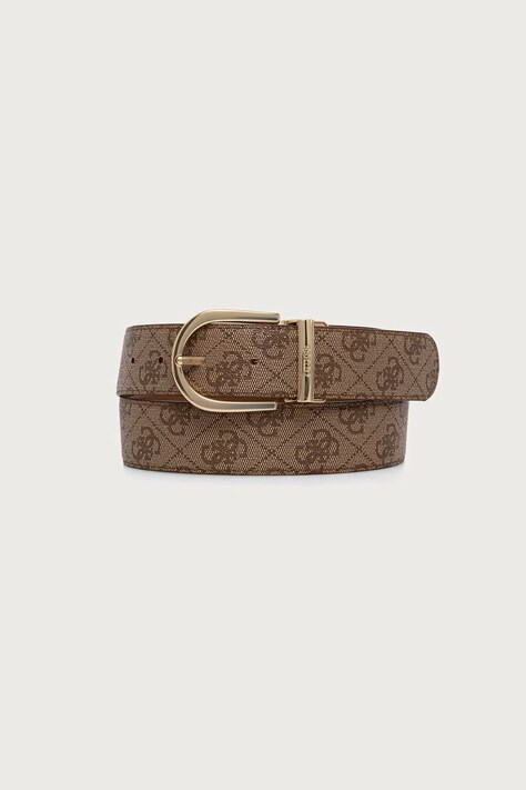 Guess Pasek dwustronny damski YVONNE beżowy BW9492 P6435