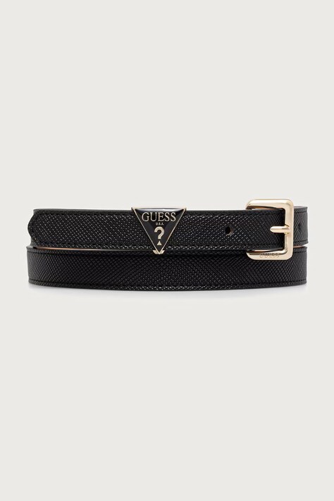 Guess pasek damski z imitacji skóry GILDA czarny BW9457 P6320