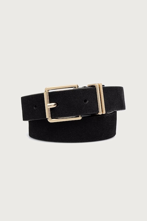 Tommy Hilfiger pasek damski zamszowy czarny AW0AW19143