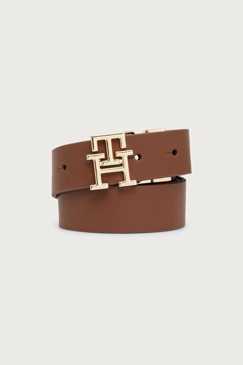 Tommy Hilfiger pasek dwustronny damski skórzany brązowy AW0AW19140