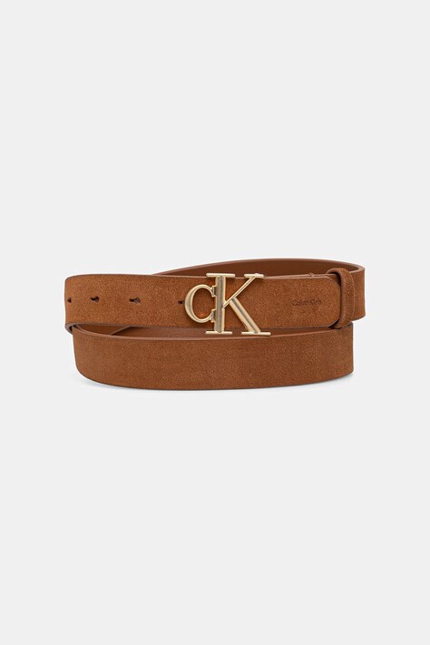 Calvin Klein pasek damski zamszowy brązowy LV04F7144G
