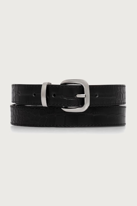 Sisley Pasek damski z imitacji skóry czarny 60KHWL03P