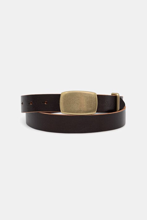 Levi's ζώνη γυναικεία δερμάτινη PRESIDIO PLAQUE BUCKLE καφέ 007ZM