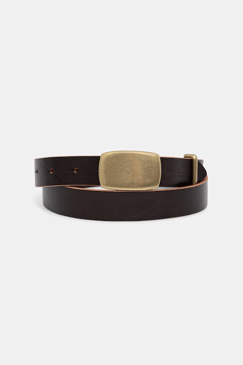 Levi's ζώνη γυναικεία δερμάτινη PRESIDIO PLAQUE BUCKLE καφέ 007ZM