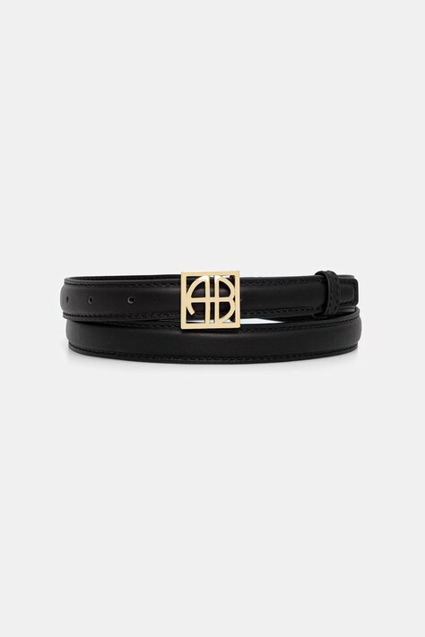 Anine Bing MONOGRAM pasek skórzany damski czarny A.12.10461.000