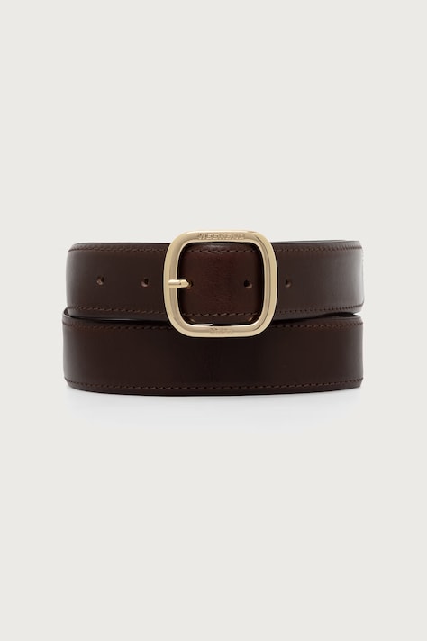 Weekend Max Mara Pasek damski skórzany WKAAEREO brązowy 2625506054600