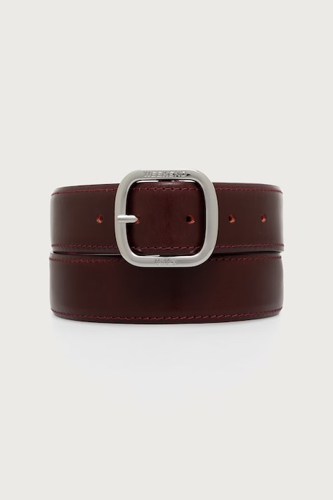 Weekend Max Mara Pasek damski skórzany WKAAEREO bordowy 2625506054600