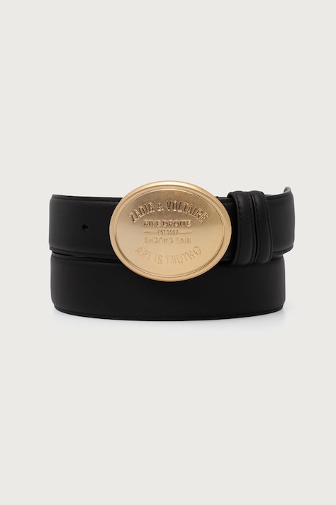 Zadig&Voltaire Remen za žene od kože COLTER crni LWBT01362