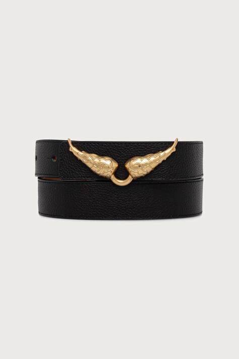 Zadig&Voltaire Oboustranný pásek dámský kožený hnědý LWBT01366