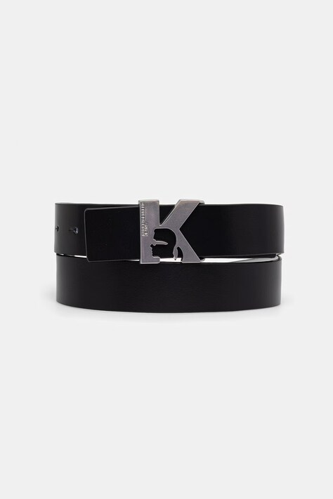 Karl Lagerfeld Jeans pasek dwustronny damski skórzany czarny B3W33063