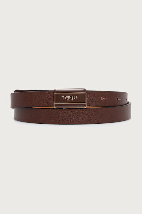 Twinset remen za žene od imitacije kože smeđi 262TO5270