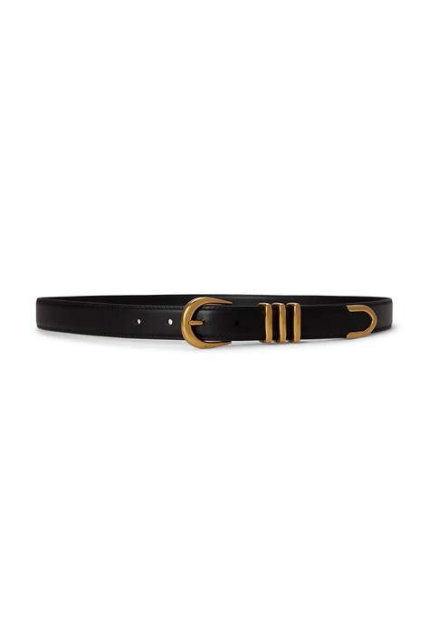 Lauren Ralph Lauren pasek damski skórzany czarny 412P15696