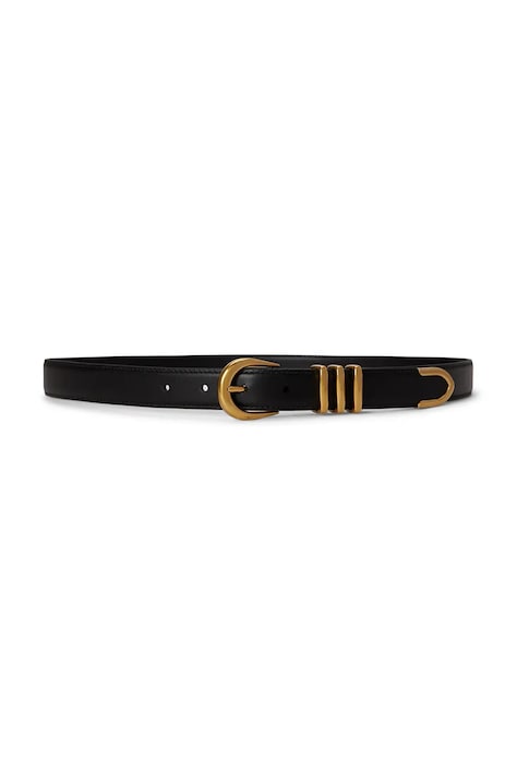Lauren Ralph Lauren pasek damski skórzany czarny 412P15696