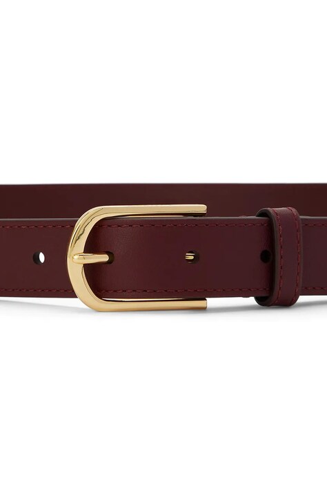 Lauren Ralph Lauren Pasek damski skórzany bordowy 412P15694