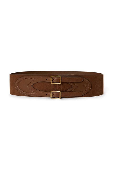Lauren Ralph Lauren pasek damski skórzany brązowy 412P11811