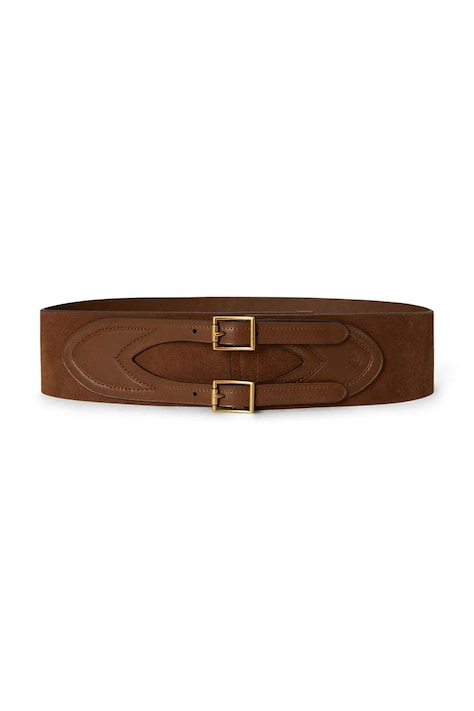 Lauren Ralph Lauren pasek damski skórzany brązowy 412P11811