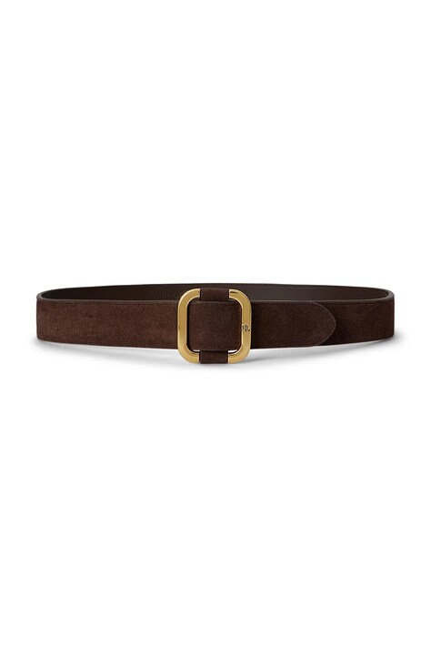 Lauren Ralph Lauren Pasek damski zamszowy brązowy 412951457