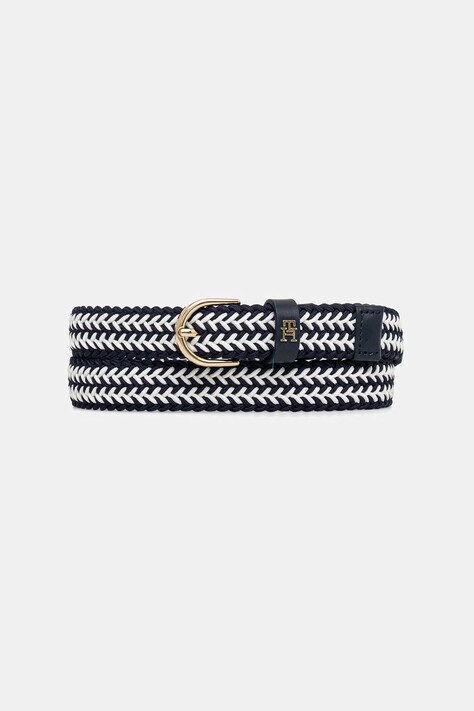 Tommy Hilfiger pasek pleciony damski granatowy AW0AW18690