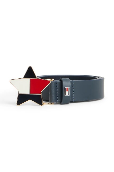 Tommy Hilfiger pasek dziecięcy skórzany granatowy KA0KA00091