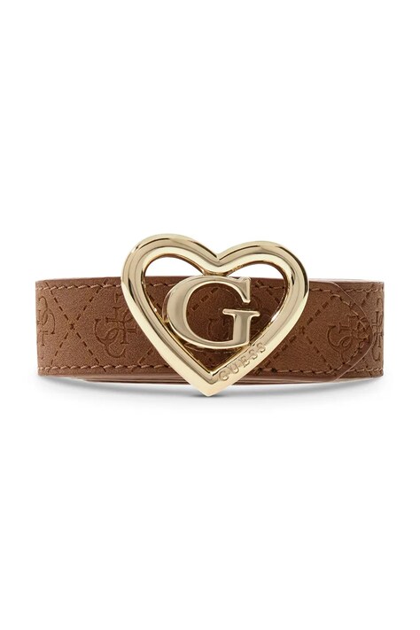 Guess pasek dziecięcy z imitacji skóry beżowy J6YZ21 W2547