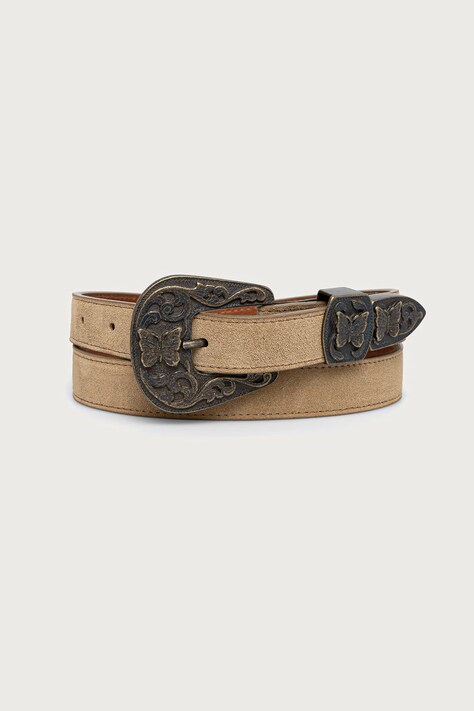 Needles Belt suede Men's beige TY036