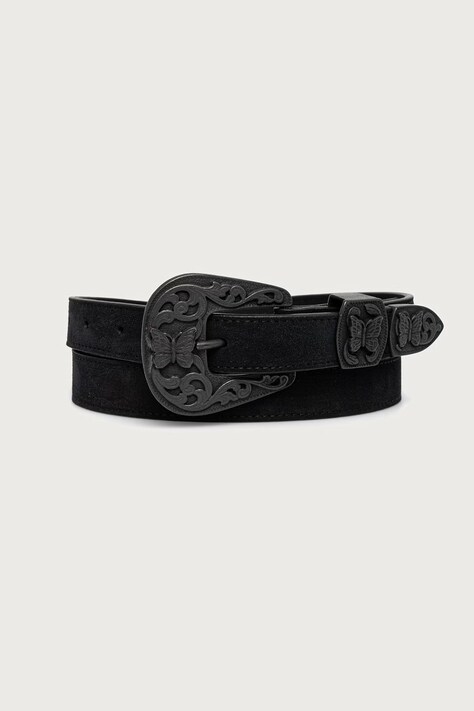 Needles Belt suede Men's black TY036