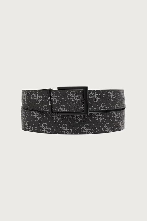Guess Pasek męski z imitacji skóry czarny BM7961 P6435
