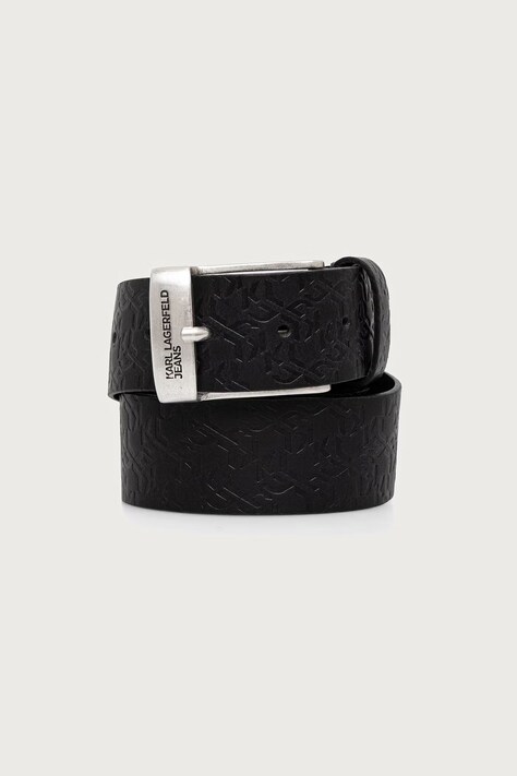 Karl Lagerfeld Jeans Ζώνη ανδρική δερμάτινη μαύρη B4M33079