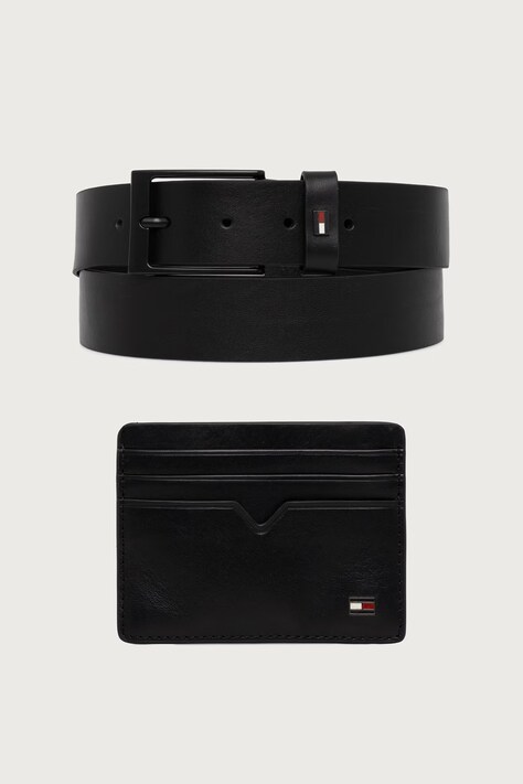 Tommy Hilfiger Pas in etui moški usnjeni črn AM0AM15260