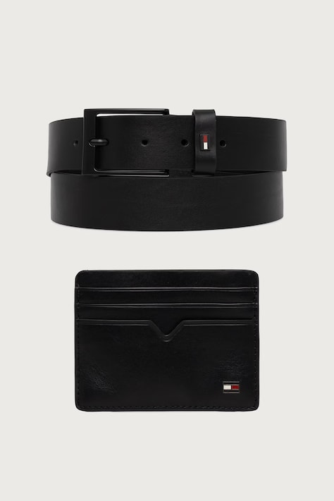 Tommy Hilfiger Pas in etui moški usnjeni črn AM0AM15260
