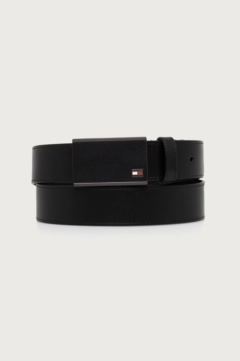 Tommy Hilfiger Ζώνη ανδρική δερμάτινη μαύρη AM0AM14775