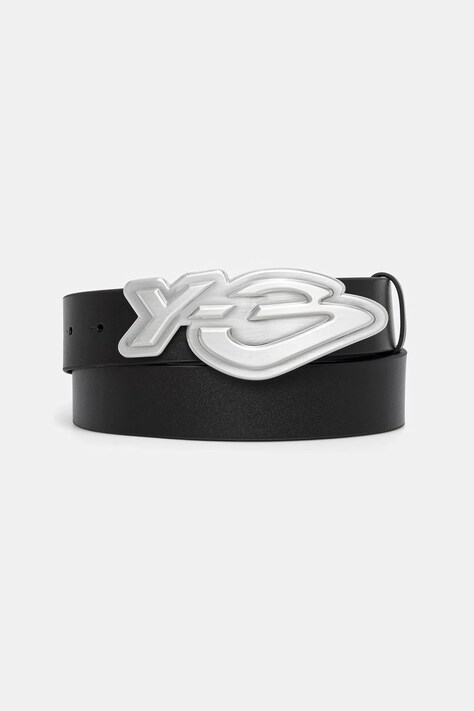 Y-3 B LOGO BELT pasek skórzany męski czarny KZ0833