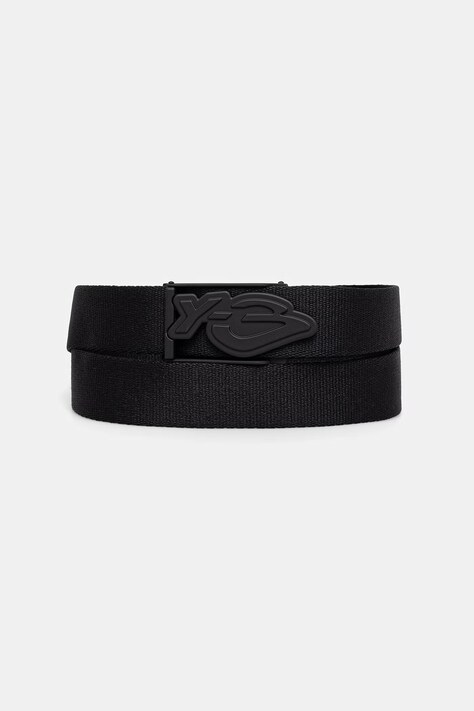 Y-3 LOGO BELT pasek pleciony męski czarny KS8133