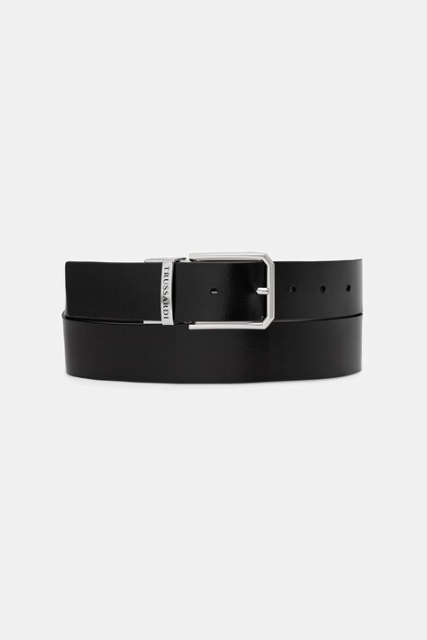 Trussardi pasek dwustronny męski skórzany czarny B353B000046N