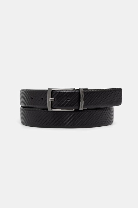 Emporio Armani pasek dwustronny męski skórzany czarny EM003703 AF19586