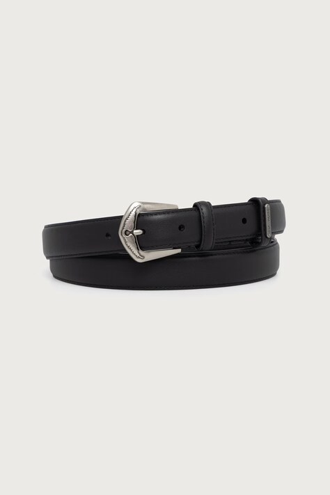 Zadig&Voltaire Колан мъжки от кожа JIM черен LMBT01066
