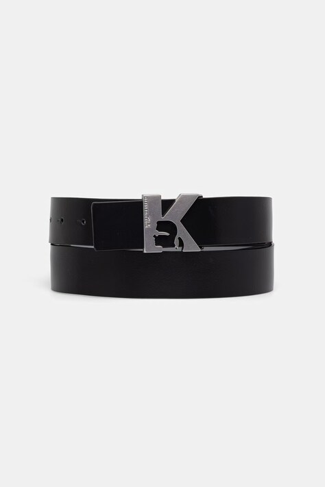 Karl Lagerfeld Jeans pasek dwustronny męski skórzany czarny B3M33076