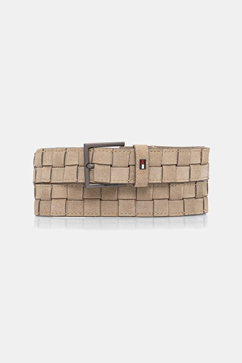 Tommy Hilfiger ζώνη ανδρική δέρμα σουέτ μπεζ AM0AM14839