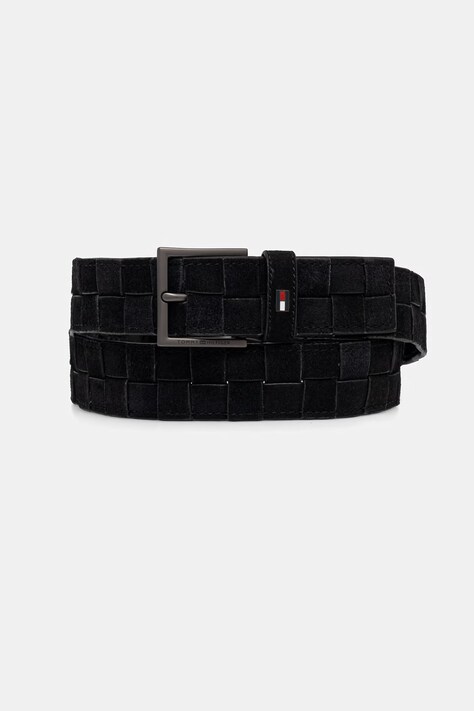 Tommy Hilfiger ζώνη ανδρική δέρμα σουέτ μαύρη AM0AM14839